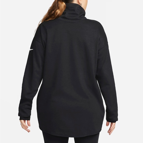 Nike Maternity Reversible Sweatshirt Pullover Top Funnel Neck Nursing Black NEW - Picture 2 of 10